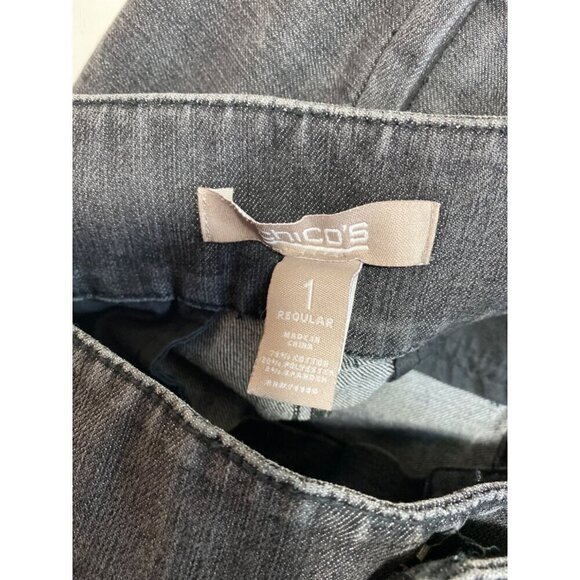 Chico’s Bootcut Denim Jeans Gray Slant Front Pockets Women’s Size 1 Regular - Picture 5 of 11